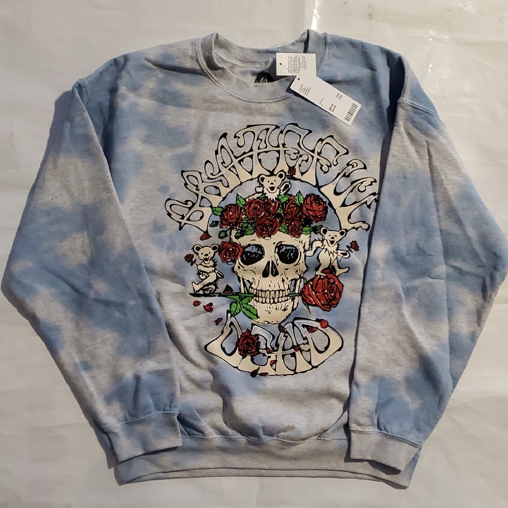 Urban Outfitters X Grateful Dead Sweatshirt. Size Large. Colpr Tie-Dye Blue.